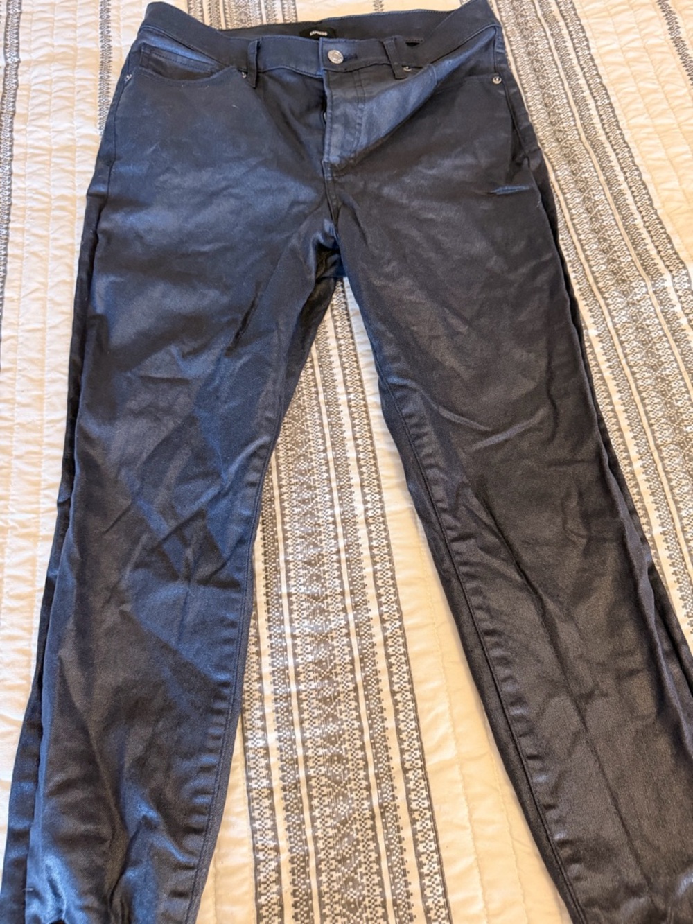 Express Dark Blue Coated Women’s Skinny Jeans